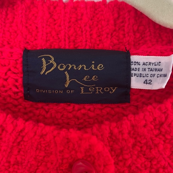 BONNIE LEE LEROY | Women’s Vintage Fire Red Short Sleeve SoCardigan Size L (42) - Picture 4 of 8